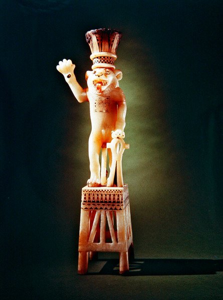 Pleomorphic unguent vase, fra Tutankhamons grav, New Kingdom (alabaster) af Egyptian 18th Dynasty