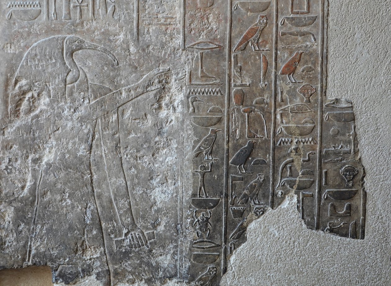 Lavt relief. Hatshepsuts begravelsestempel, Deir el Bahari af Egyptian 18th Dynasty