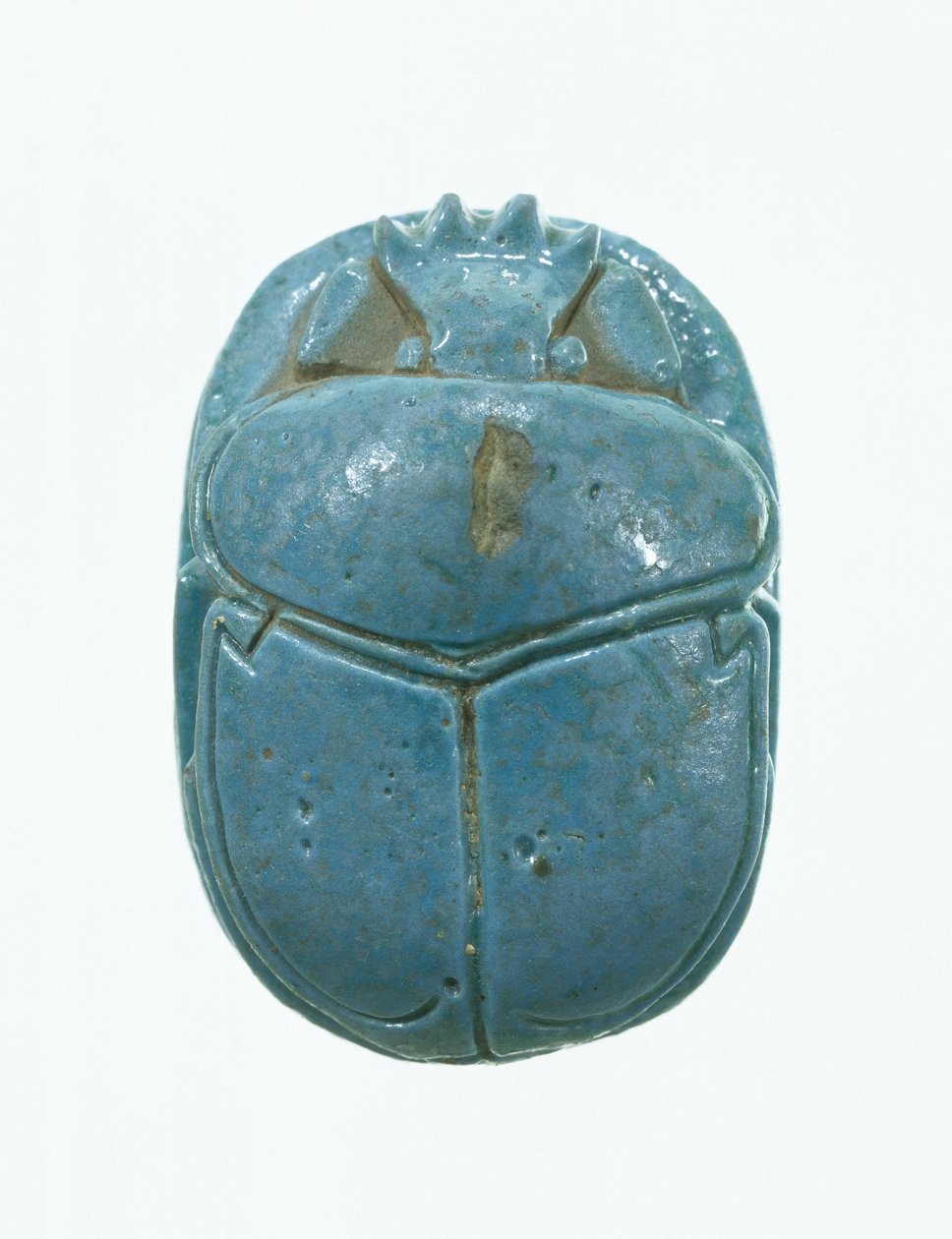 Ægteskabsskarabé af Amenhotep III og Dronning Tiye, New Kingdom (glaseret fajance) af Egyptian 18th Dynasty