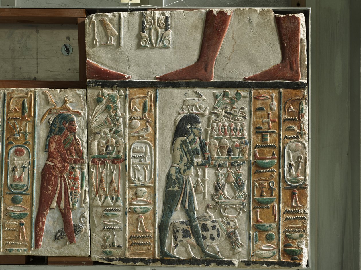 Nome Gods Bearing Offers, ca. 1391-1353 f.Kr af Egyptian 18th Dynasty