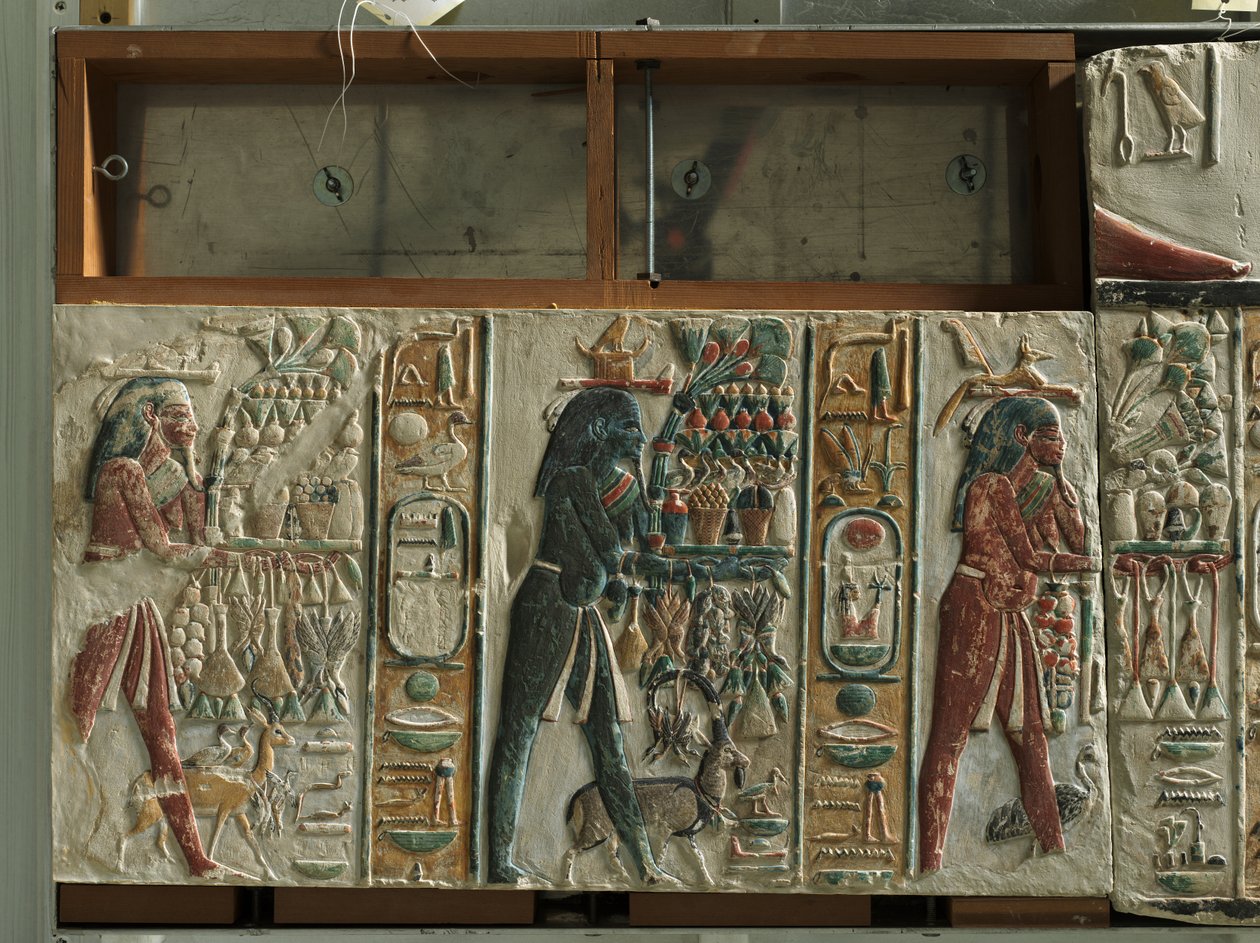 Nome Gods Bearing Offers, ca. 1391-1353 f.Kr af Egyptian 18th Dynasty