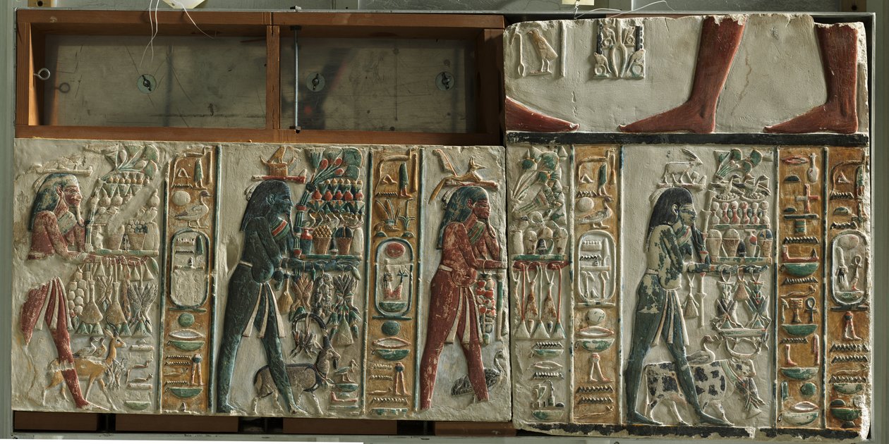 Nome Gods Bearing Offers, ca. 1391-1353 f.Kr af Egyptian 18th Dynasty