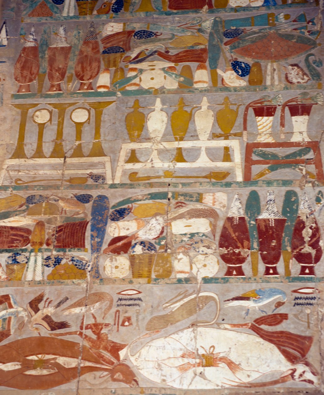Offer- og parfumekrukker mellem Anubis og Hatshepsut, vægmaleri, Anubis