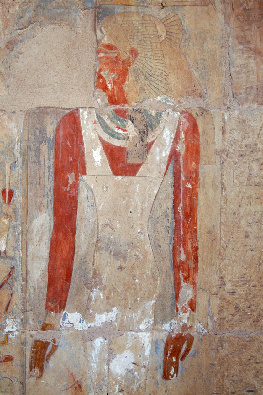 Bemalet relief, Hatshepsuts gravtempel, Deir el-Bahri, thebansk nekropol (UNESCO