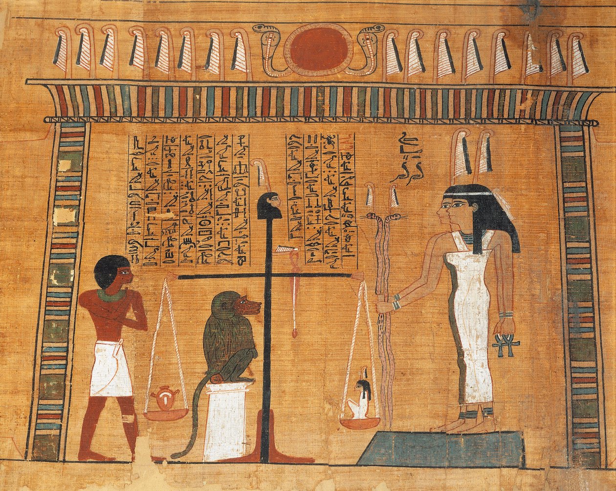 Papyrus fra Dødebogen: den afdøde for Osiris