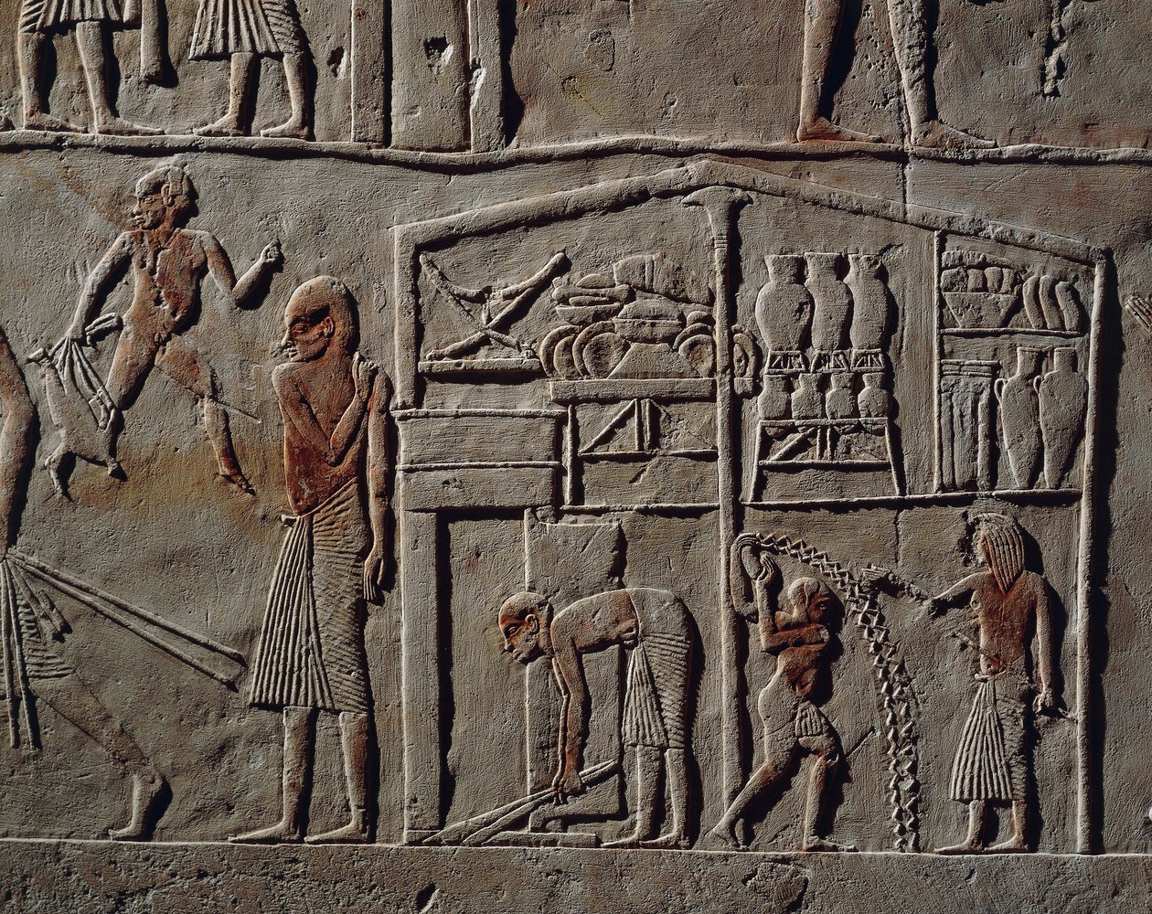 Pavillon for højtstående officer eller øverstbefalende, Relief, Horemhebs grav, Saqqara, Egyptisk civilisation, Det Nye Rige, Dynasti XVIII af Egyptian 18th Dynasty