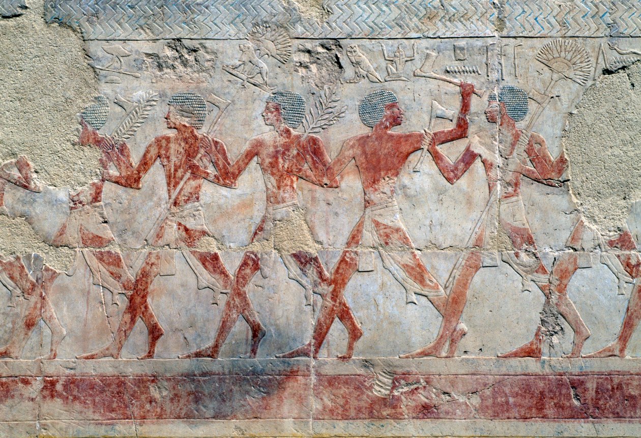Processionsscene, østvæg, øvre gård, Hatshepsuts gravtempel, Deir el-Bahari, den thebanske nekropolis (UNESCO