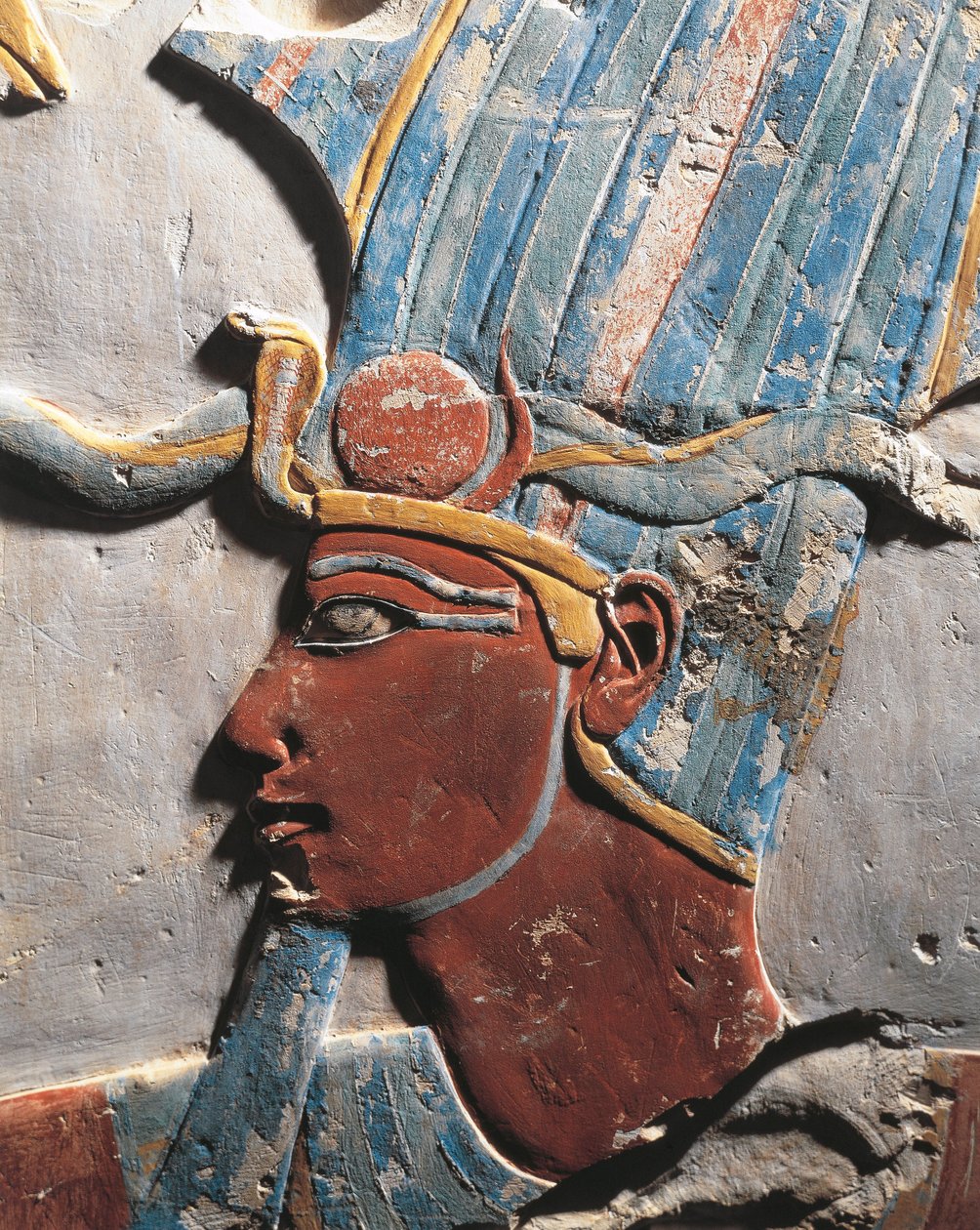Relief portrætterer farao Thutmose III. Fra Deir el Bahari, Egypten, New Kingdom, Dynasti XVIII, egyptisk civilisation af Egyptian 18th Dynasty