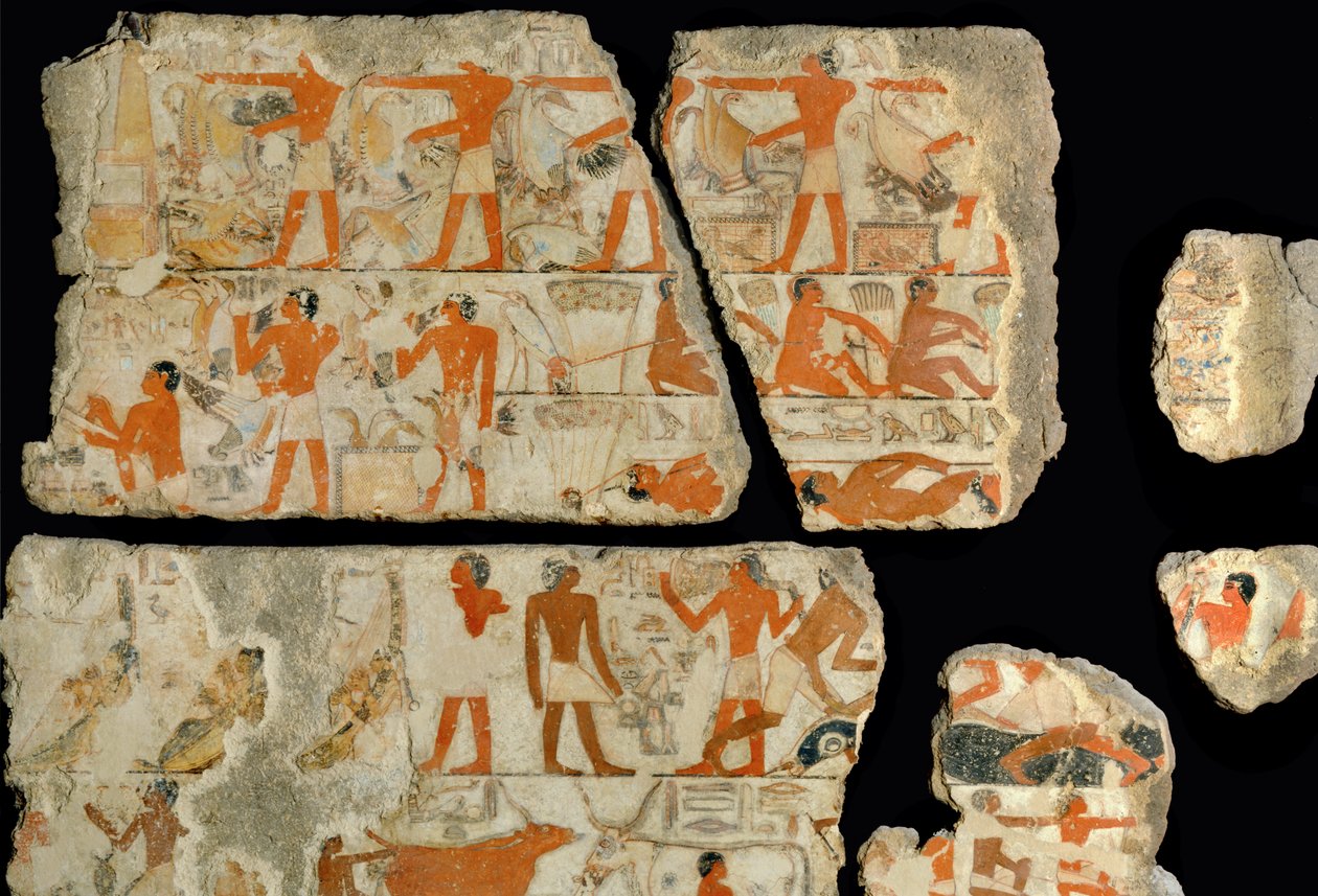 Scene i sumpene ved Nilen ... af Egyptian 18th Dynasty