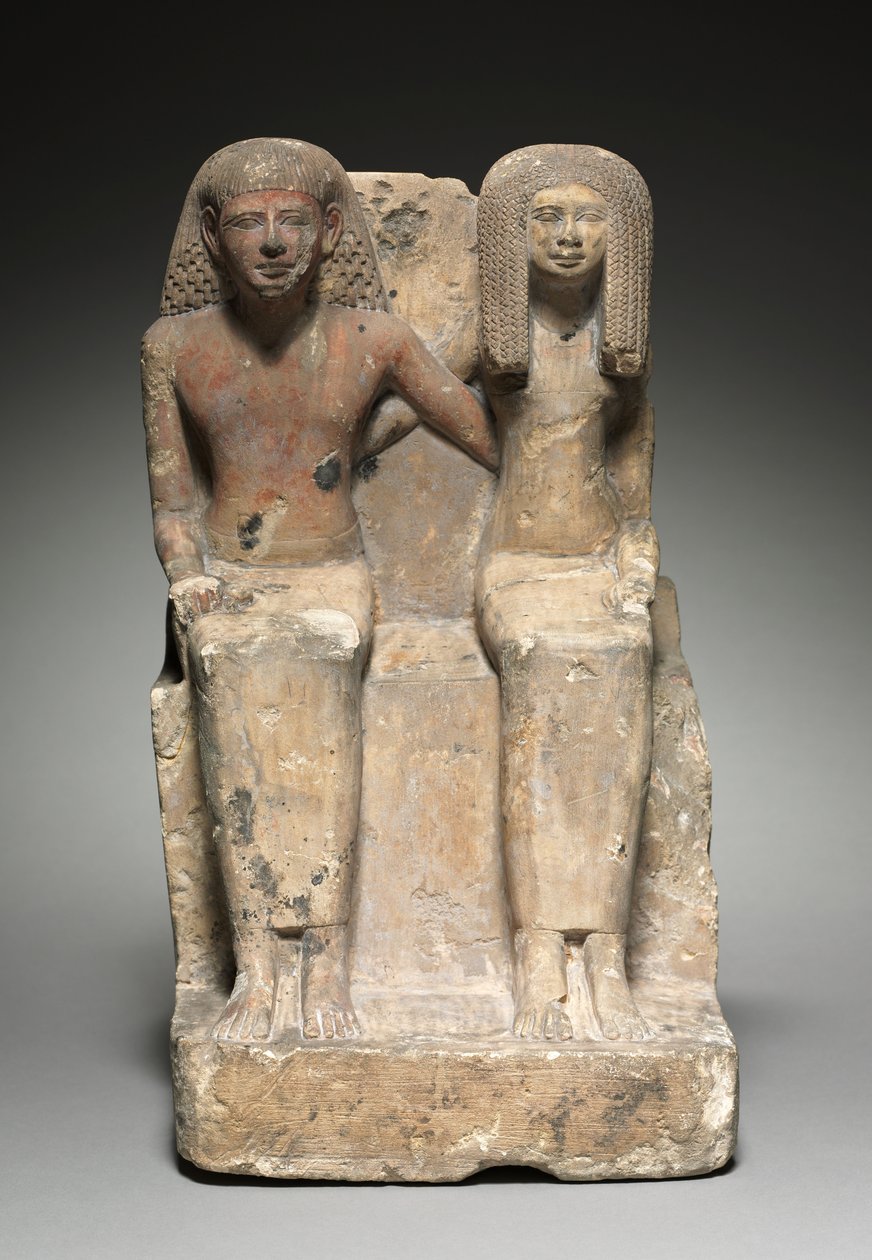 Siddende par statue, ca. 1479-1425 f.Kr af Egyptian 18th Dynasty