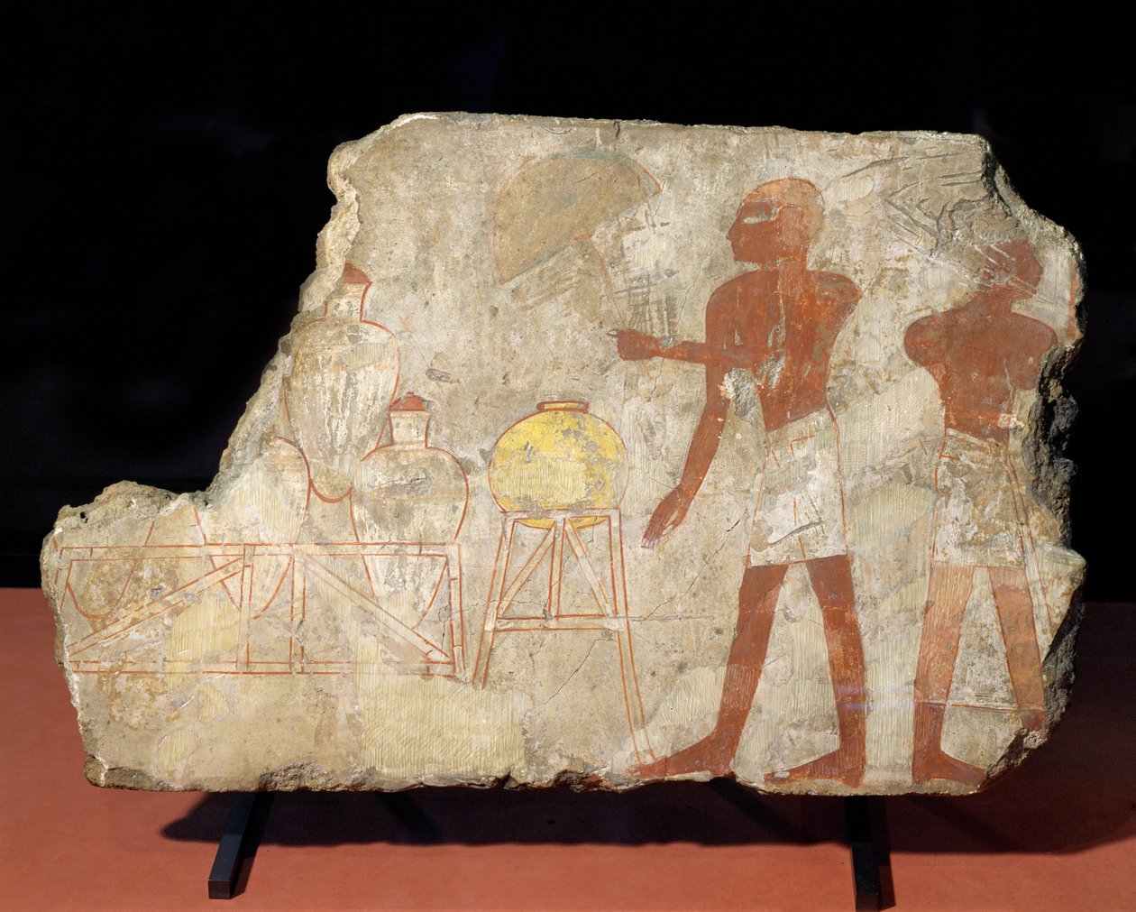 Tjenere med amforaer i deres stativer ... af Egyptian 18th Dynasty