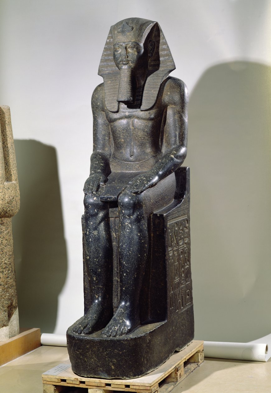 Statue af Amenophis III (ca. 1391-1353 f.Kr.) fra Tanis, New Kingdom (diorit) af Egyptian 18th Dynasty