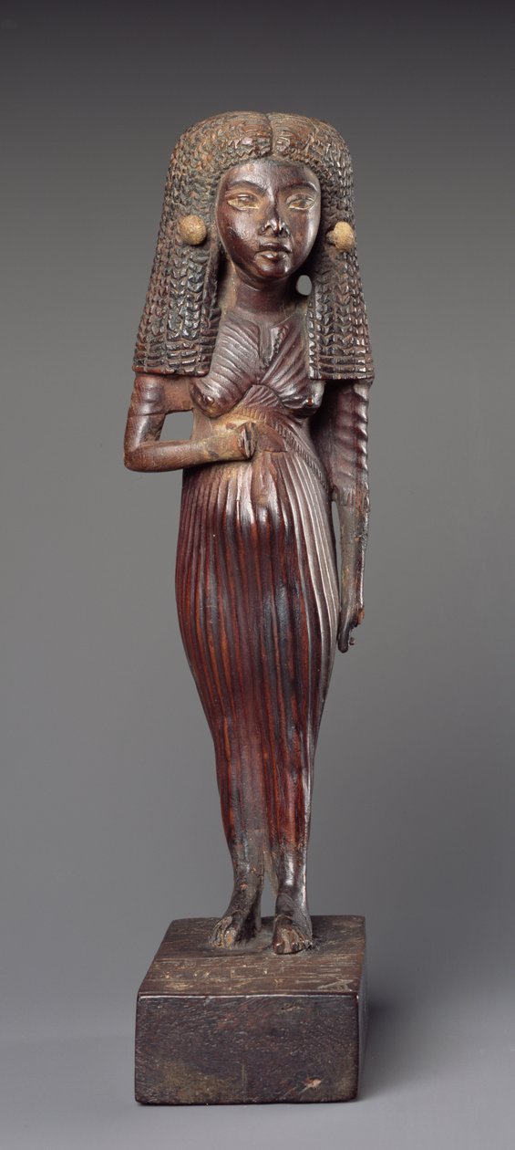 Statuette af Lady Mi stående, fra Medinet Ghurab, Amarna-perioden, New Kingdom (træ) af Egyptian 18th Dynasty
