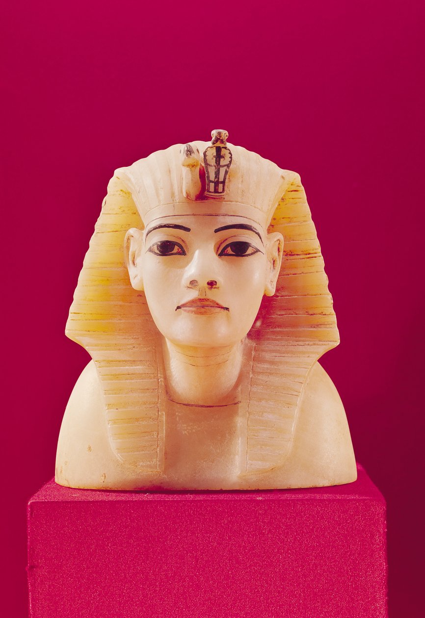 Stopper fra en af de baldakiner, fra Tutankhamons grav (ca. 1370-1352 f.Kr.) New Kingdom (alabaster) af Egyptian 18th Dynasty