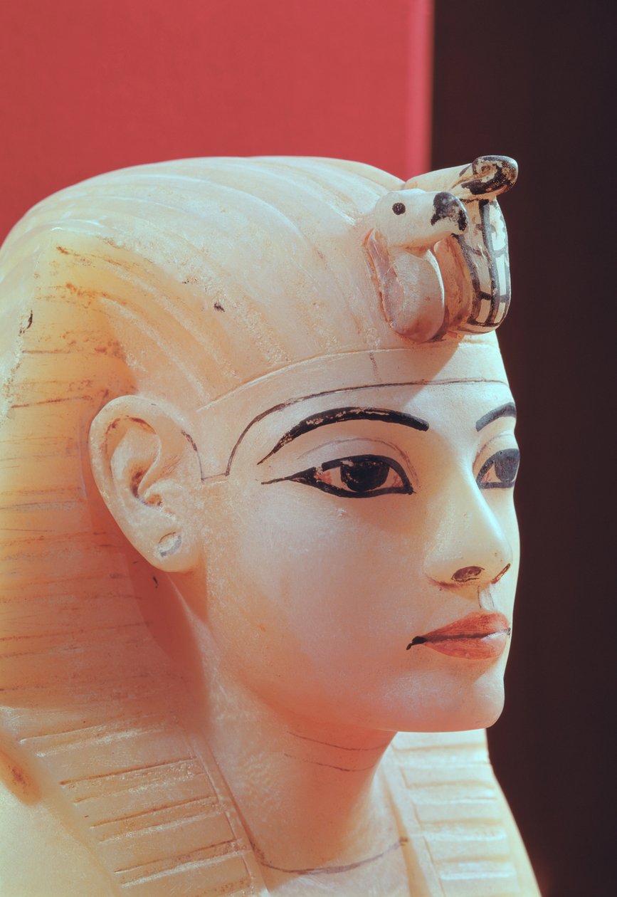 Stopper fra en af de baldakiner, fra Tutankhamons grav (ca. 1370-52 f.Kr.) New Kingdom (alabaster) af Egyptian 18th Dynasty