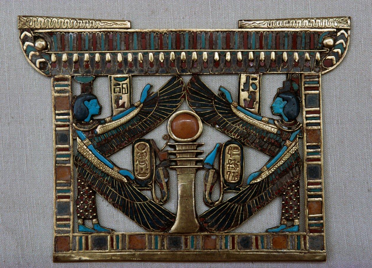 Tempelformet brystplade, Tutankhamons skatkammer, Egypten, Egyptisk civilisation, Det Nye Rige, XVIII. dynasti af Egyptian 18th Dynasty