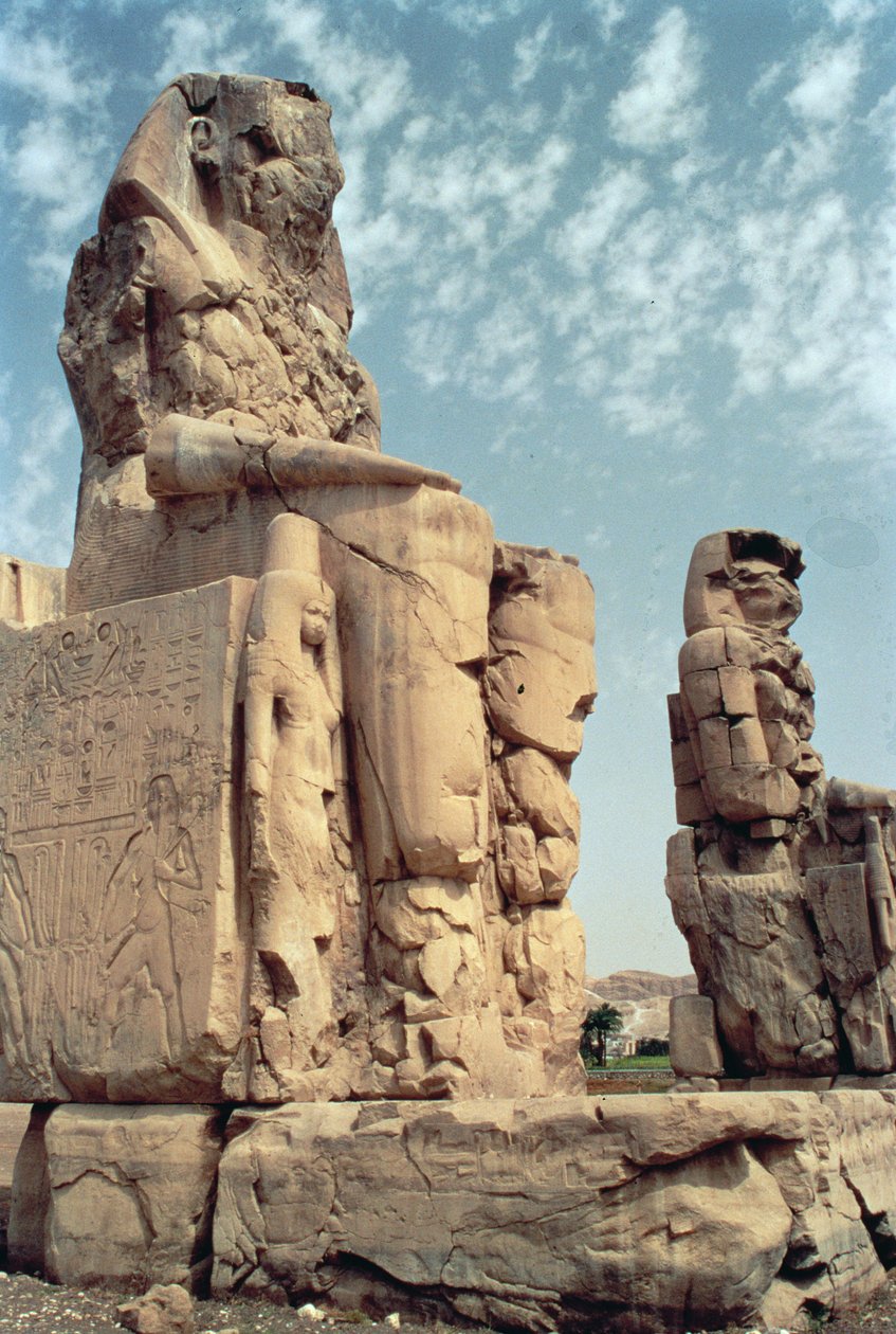 Memnon-kolosserne, statuer af Amenhotep III, ca. 1375-1358 f.Kr. af Egyptian 18th Dynasty