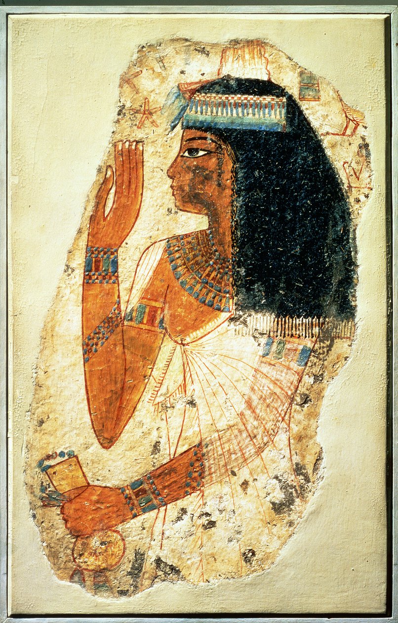 Kvinden Tjepu, fra Theben, grav 181, New Kingdom (malet gips) af Egyptian 18th Dynasty