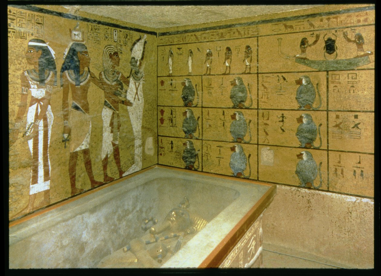 Gravkammeret i Tutankhamons grav, New Kingdom (foto) af Egyptian 18th Dynasty