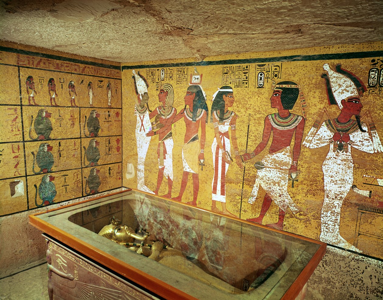 Gravkammeret i Tutankhamons grav, New Kingdom af Egyptian 18th Dynasty