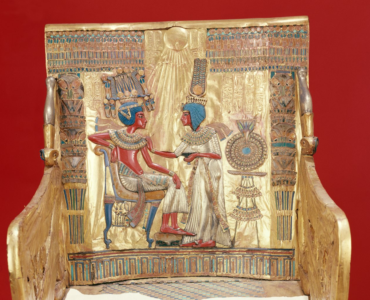 Trone, fra Tutankhamons grav (ca. 1370-1352 f.Kr.) Nyt Rige (guld) af Egyptian 18th Dynasty