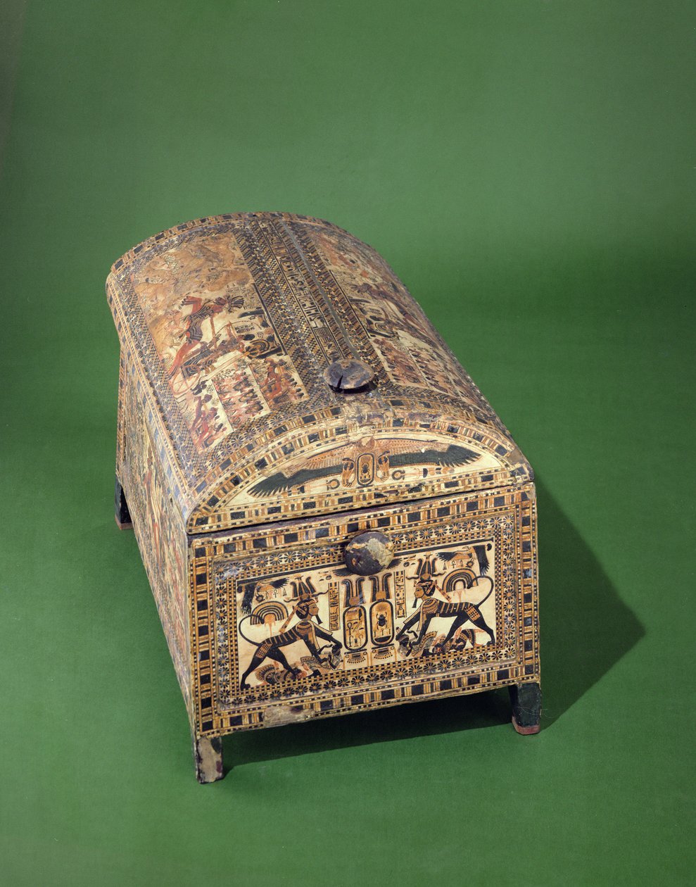 Tutankhamun Chest, New Kingdom, ca. 1340 f.Kr. (malet træ) af Egyptian 18th Dynasty