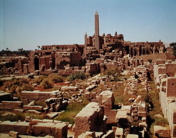 Udsigt over Temple of Amun, New Kingdom af Egyptian 18th Dynasty