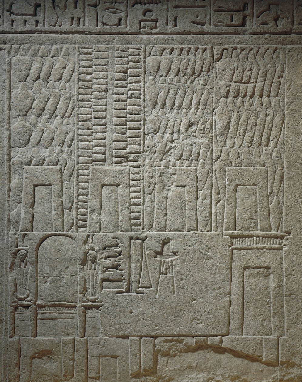Vægrelief forestillende en lagerdetalje af vægten til vejning af varer af Egyptian 18th Dynasty