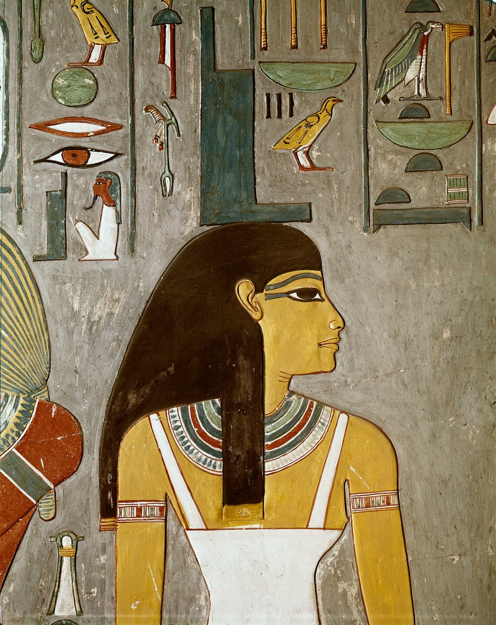 detalje af fresco, der viser Isis, Egypten, Louxor (XVIII-dynastiet, Thutmose III af Egyptian 18th Dynasty