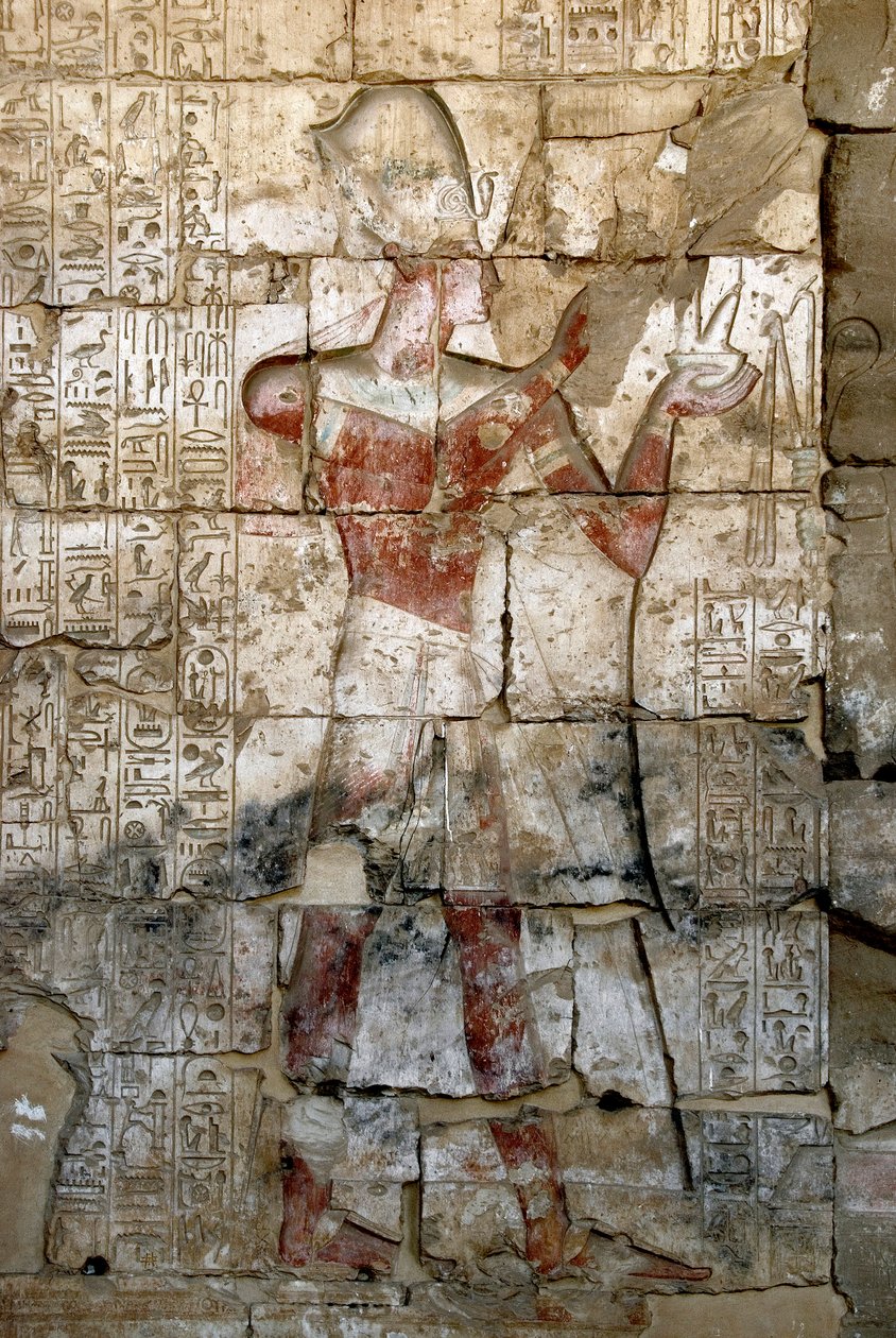 Gammel egyptisk kunst: Lavrelief på søjlen af Seti I-templet (Stay eller Seti I af Egyptian 19th Dynasty