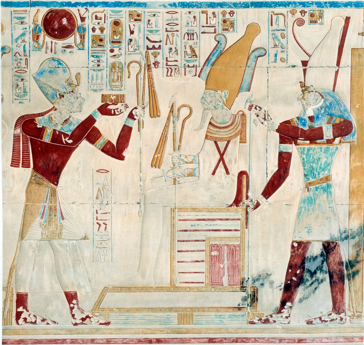 Kunst Egypten: Sethos tilbyder ornamenter til Osiris af Egyptian 19th Dynasty