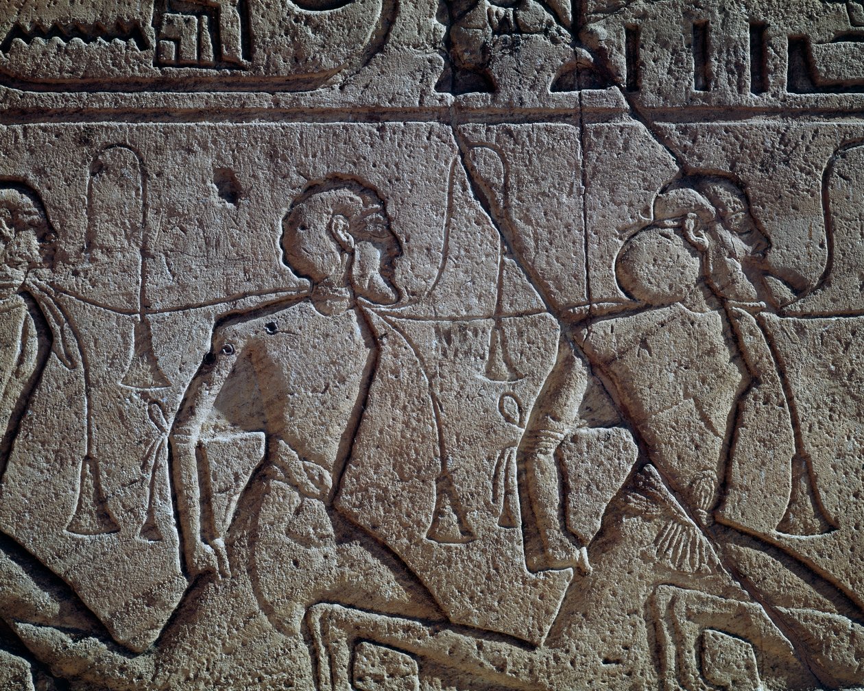 Assyriske fanger af Ramses II, relief, hovedtemplet i Abu Simbel (Unescos verdensarvsliste) af Egyptian 19th Dynasty