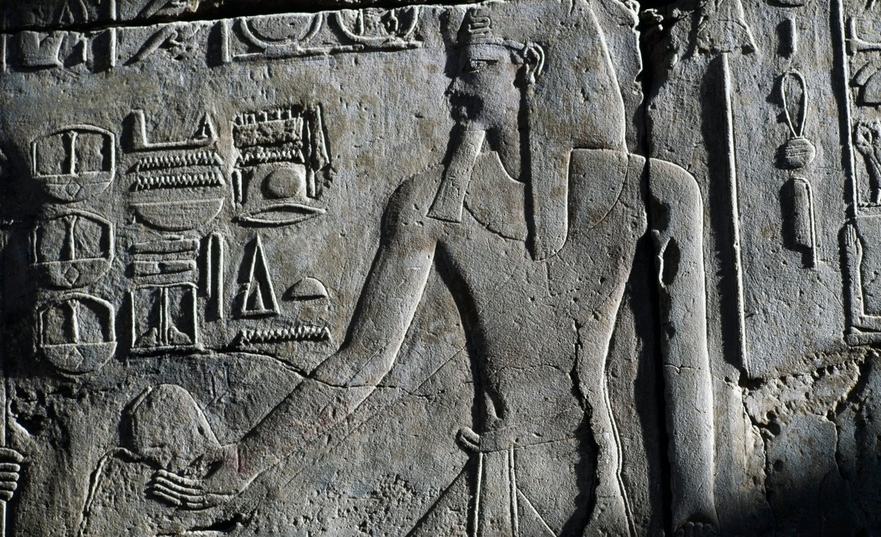 Basrelief, Luxor-templet, Luxor, Theben (UNESCO