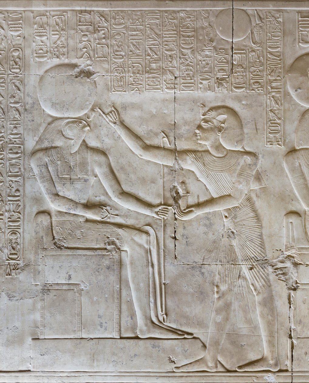 Basrelief, tempel for Seti I, Abydos, Egypten af Egyptian 19th Dynasty