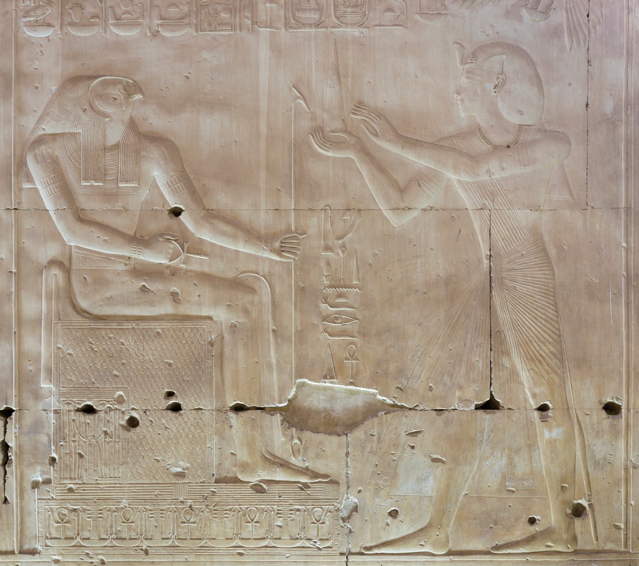 Basrelief, tempel for Seti I, Abydos, Egypten af Egyptian 19th Dynasty
