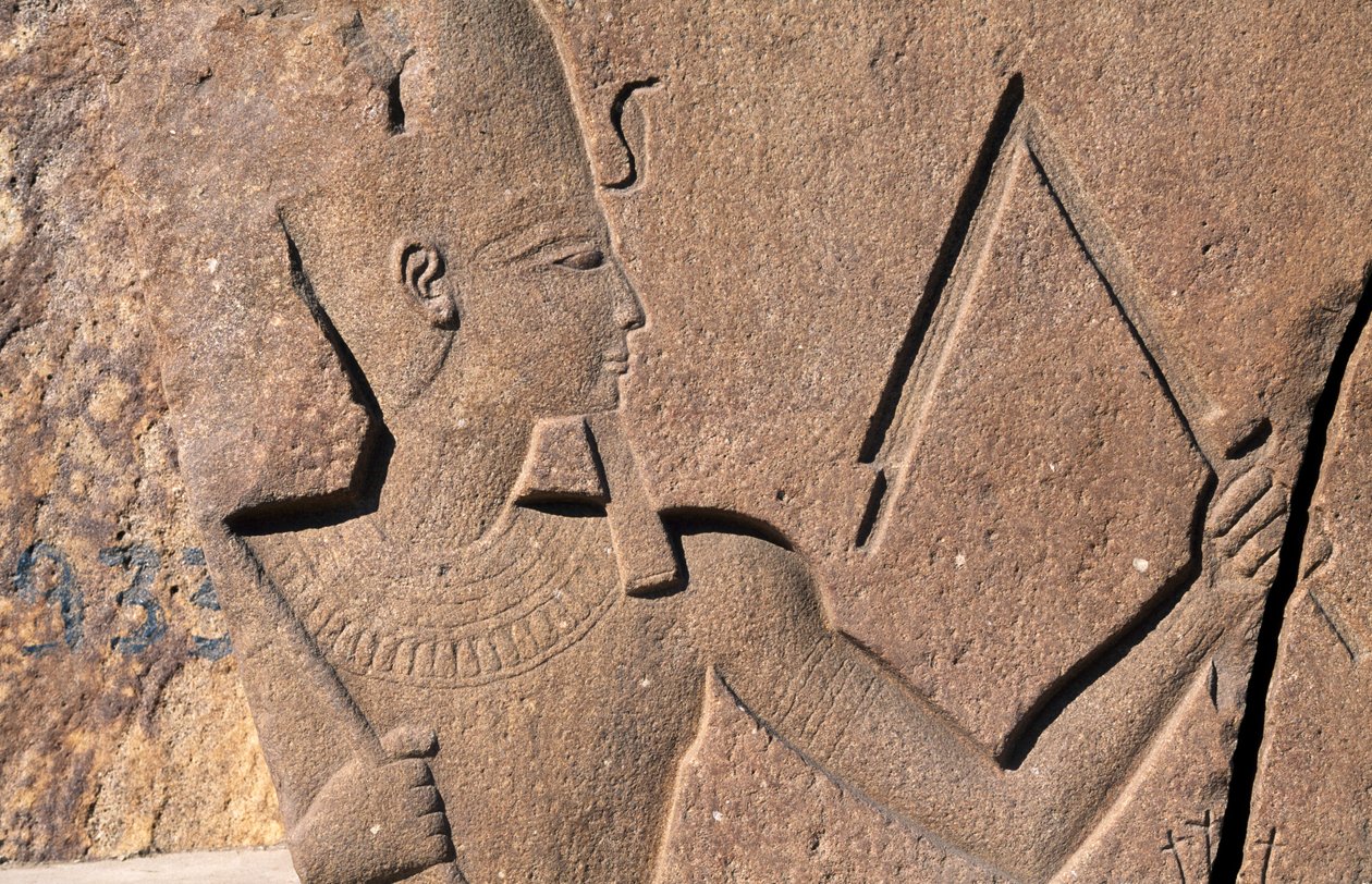 Blok med relieffer og inskriptioner af Ramses II, Det store Amon-tempel, Tanis, Egypten, Egyptisk civilisation, Det Nye Rige, XIX. dynasti af Egyptian 19th Dynasty