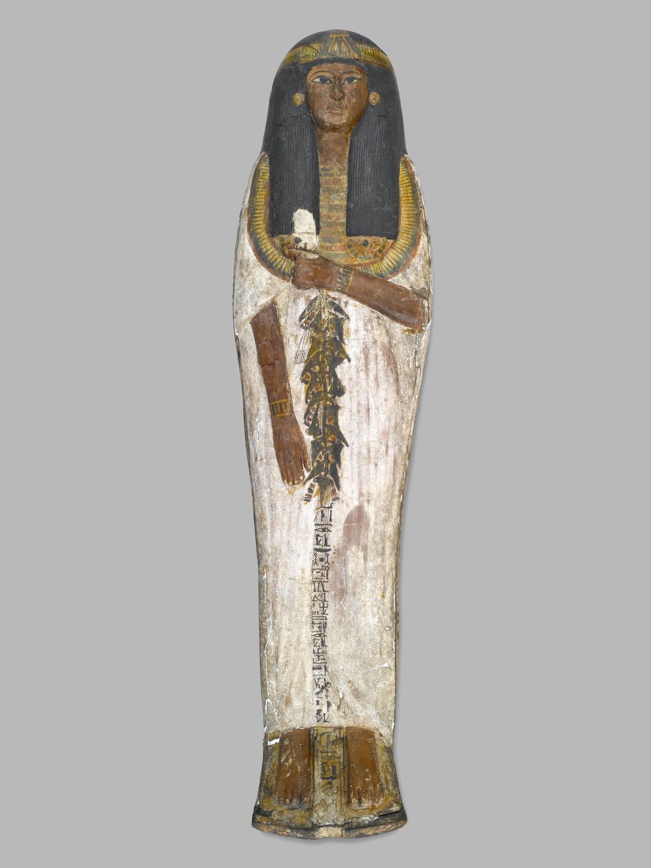 Kiste af fruen i huset, Weretwahset, genindskrevet for Bensuipet, fundet i Theben, New Kingdom, ca. 1292-1190 f.Kr. (malet træ) (se også 293507) af Egyptian 19th Dynasty