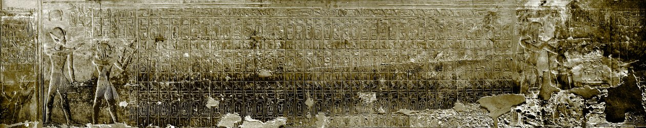 Egyptisk antikvitet: liste over konger af Abydos. Temple of Sethi (Sety eller Seti) I (19. dynasti af Egyptian 19th Dynasty