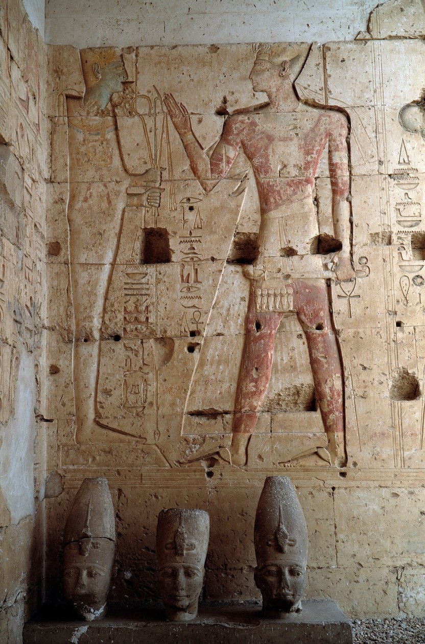 Egyptisk antikvitet: lavt relief fra Sethi I