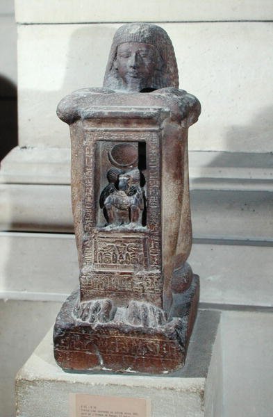 Naophorous statue af skriveren, Kha, med guden Thoth i naos, New Kingdom, ca. 1279-1212 BC (kvartsit) af Egyptian 19th Dynasty