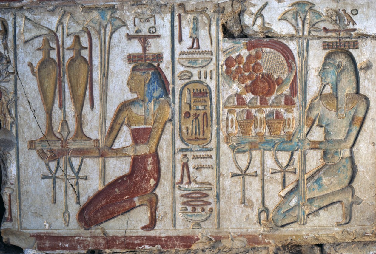 Offerscene, relief, Ramses II