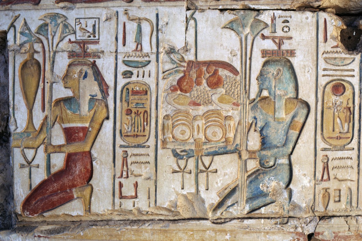 Offerscene, relief, Ramses II