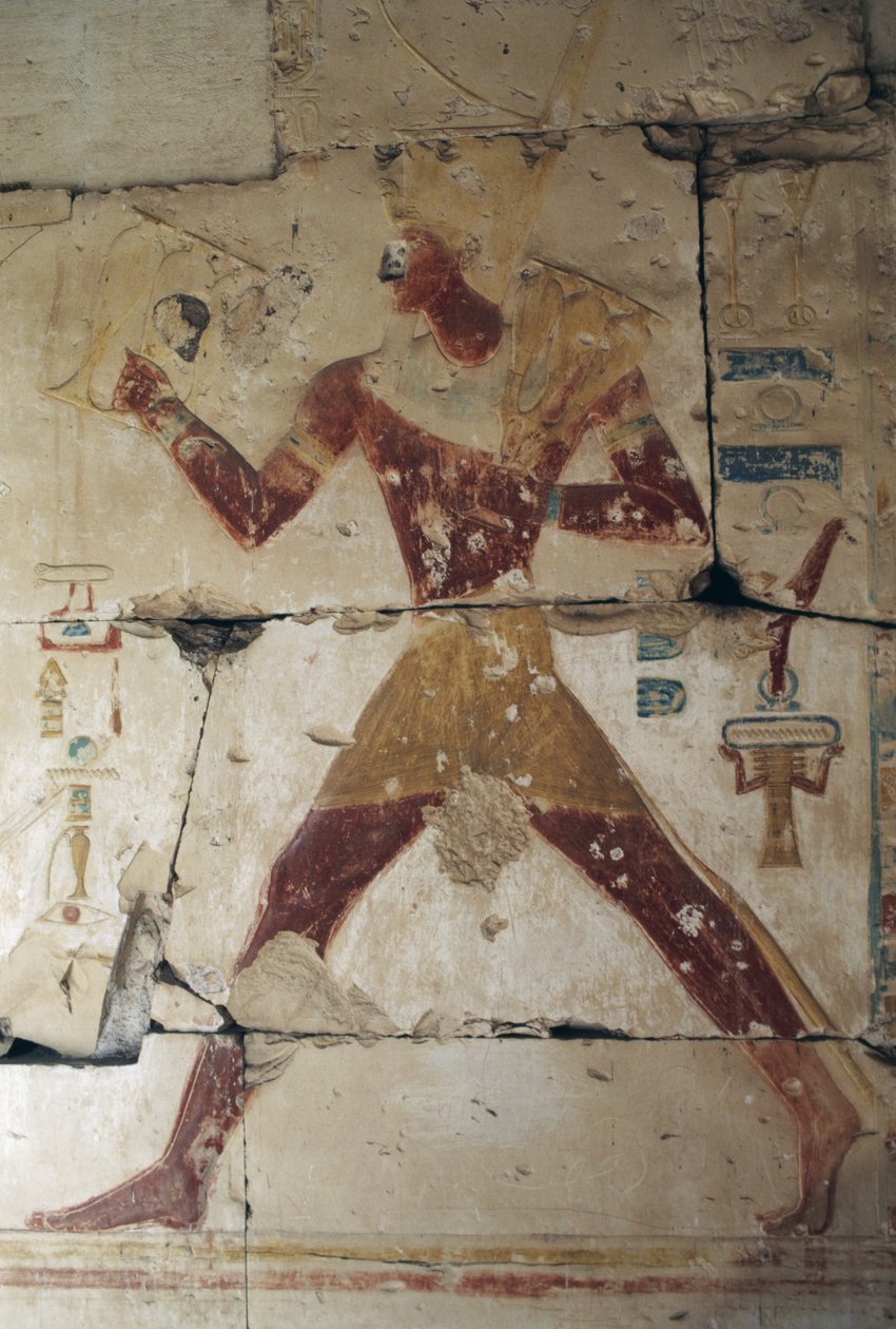 Bemalet relief forestillende en farao, Ramses II