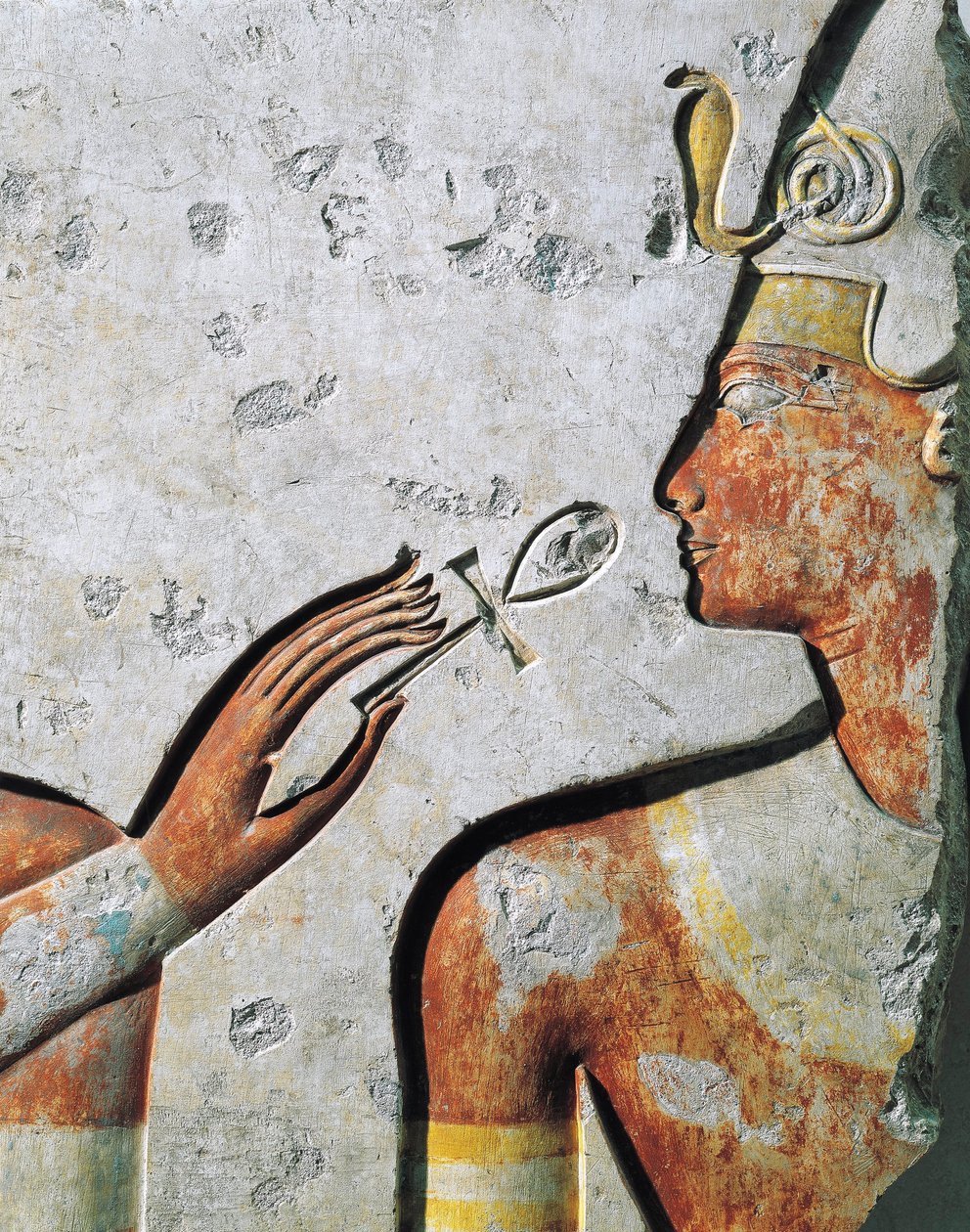 Ramses II under mundåbningsceremoni, basrelief, fra lille tempel bygget af farao i Abydos af Egyptian 19th Dynasty