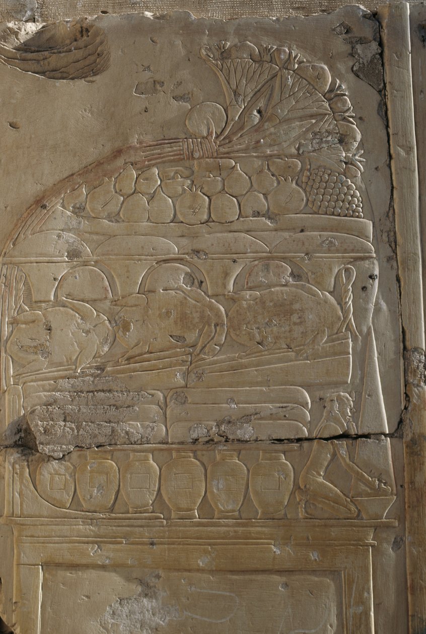 Relief, Ramses II-templet, Abydos, Egypten, Egyptisk civilisation, Det Nye Rige, XIX. dynasti (foto) af Egyptian 19th Dynasty