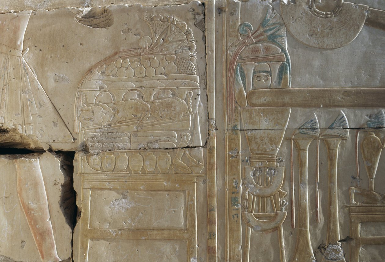 Relief, Ramses II-templet, Abydos, Egypten, Egyptisk civilisation, Det Nye Rige, XIX. dynasti (foto) af Egyptian 19th Dynasty