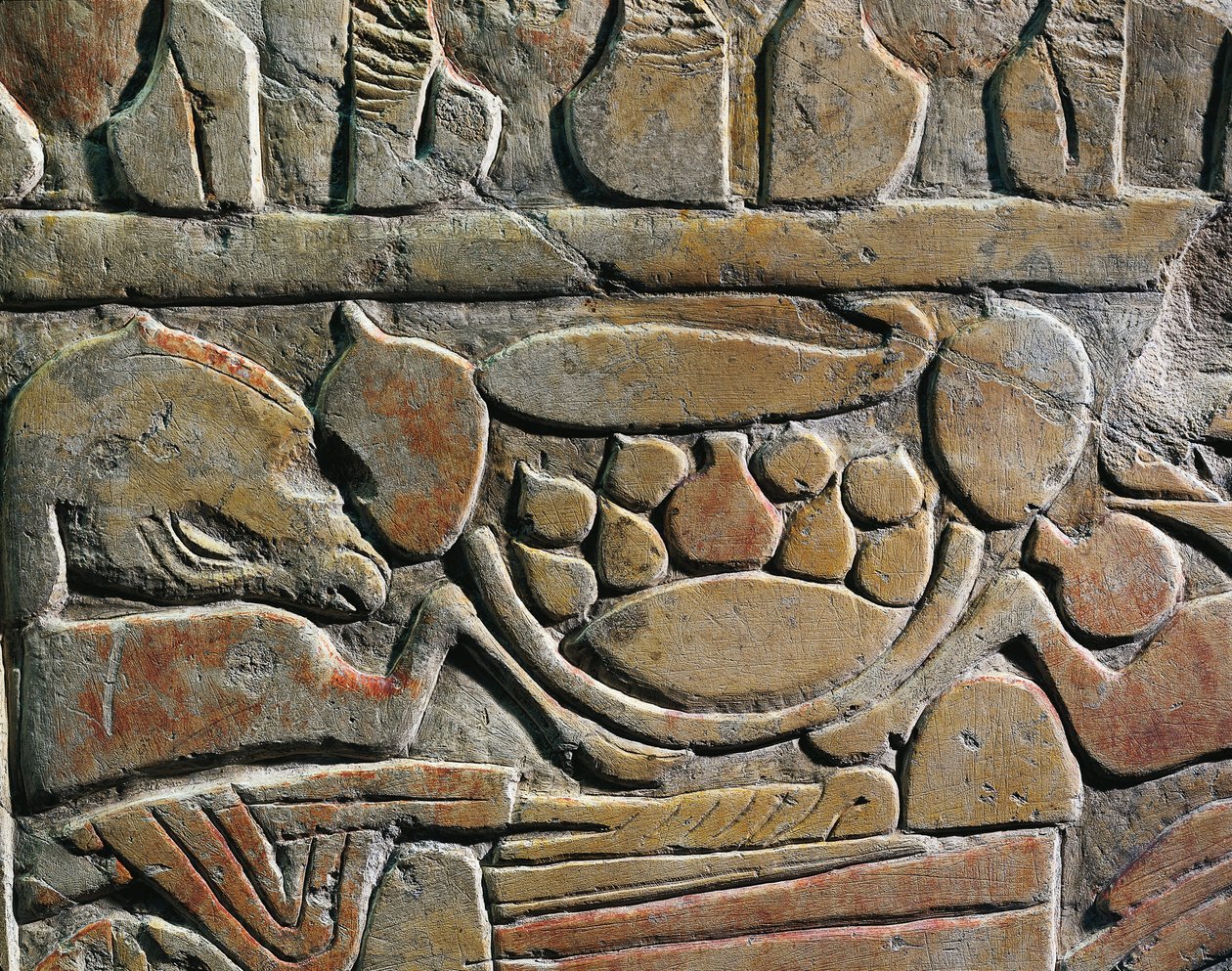 Relief, der viser madofre til guderne, fra Abydos af Egyptian 19th Dynasty