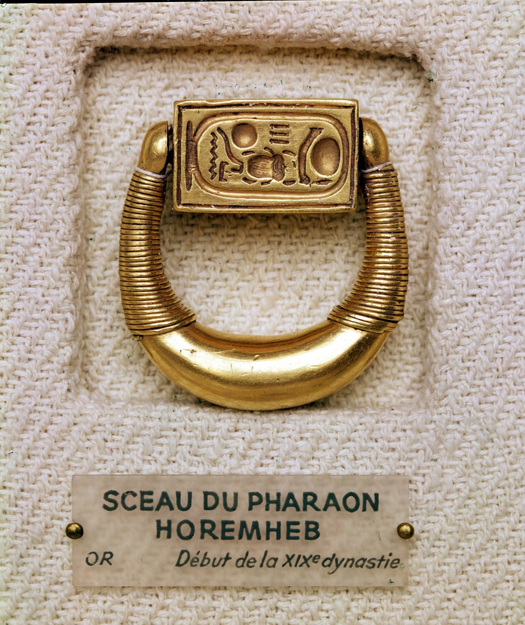 Ring med general Horemhebs segl (ca. 1323-1295 f.Kr.) Nyt Rige (guld) af Egyptian 19th Dynasty