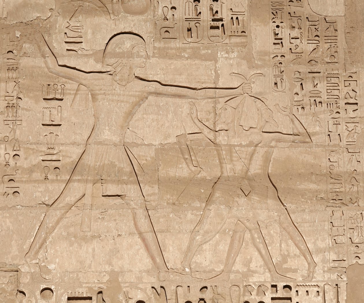 Scenen for massakren på fjender, Horus-templet, Edfu af Egyptian 19th Dynasty