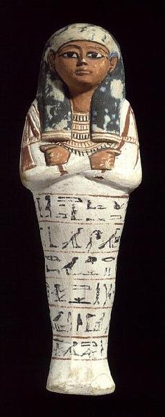 Shabti af Sennedjem, en nekropolisarbejder ved Deir el-Medina, Theben, New Kingdom, ca. 1294-1279 f.Kr. (kalksten med pigment) af Egyptian 19th Dynasty